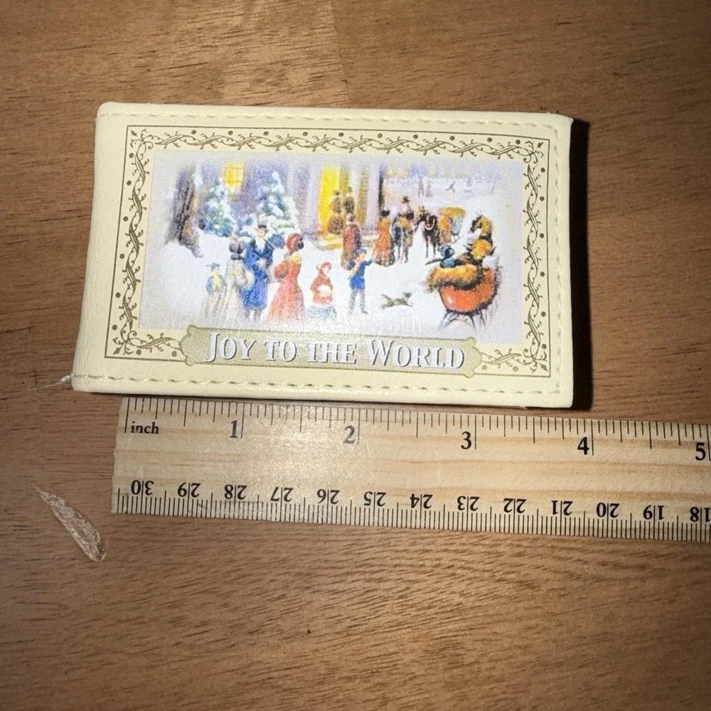 Miniature Musical Christmas Book Joy to the World Animated Train Village Scene